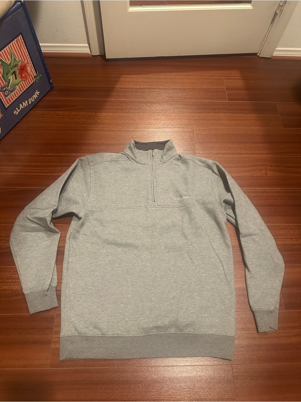 Columbia Light Gray Half-Zip Pullover Sweater